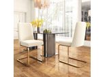 Sedia Da Pranzo In Velluto Sweiko, Set Di 2, Lussuosa, Per Soggiorno, Camera Da Letto, Poltrona Lounge, Design Dello Schienale A Diamante, Con Gambe Di Supporto In Metallo Color Oro, Beige