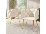 Fortuna Lai Sedie In Velluto (2 Pezzi), Sedie Da Salotto, Sedie Da Pranzo, Sedie Da Trucco, Sedie In Stile Moderno, Gambe In Ferro Dorato, Sedie Beige, Sedie Bubble, Sedie Ergonomiche