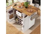 Fortuna Lai Isola Cucina Moderna, Mobile Da Cucina, Credenza, Carrello Portavivande Con Venature Del Legno, Credenza, Tavolo Da Pranzo Multifunzionale Con Spazio Contenitivo, Carrello Portavivande Con Ripiani Per Snack E Armadi Con Funzione Estensibile