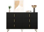 Sweiko Elegante Credenza Dal Design Moderno, Con Cassettiera E Ampio Spazio Di Archiviazione, Maniglie Dorate