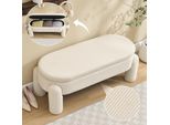 Sweiko Panca Portaoggetti Elegante E Moderna Per Camera Da Letto, Guardaroba, Ingresso E Soggiorno Con Spazio Di Archiviazione, Tessuto Di Ciniglia Di Alta Qualità Con Struttura In Legno Massiccio, Panca Antiscivolo (Beige)