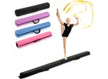 Trave Di Equilibrio Pieghevole Costway 210 Cm, Trave Da Ginnastica Con Base In Schiuma, Rivestimento In Pelle Scamosciata Rimovibile E Parte Inferiore Antiscivolo, Nero