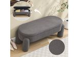 Sweiko Panca Portaoggetti Elegante E Moderna Per Camera Da Letto, Guardaroba, Ingresso E Soggiorno Con Spazio Di Archiviazione, Tessuto Di Ciniglia Di Alta Qualità Con Struttura In Legno Massiccio, Panca Antiscivolo (Colore Grigio)