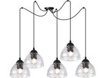 Lampada A Sospensione Spider Venice A 5 Luci Con Paralumi In Vetro Trasparente E27