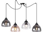 Lampada A Sospensione Spider Venice A 4 Luci Con Paralumi In Vetro Misto E27