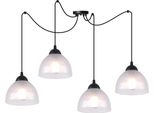 Lampada A Sospensione Spider Venice A 4 Luci Con Paralumi In Vetro Opalino E27