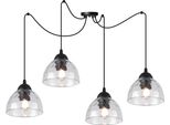 Lampada A Sospensione Spider Venice A 4 Luci Con Paralumi In Vetro Trasparente E27