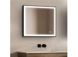 Specchio Led Rettangolare L60/80/120Cm Con Cornice In Alluminio Nero Veluna