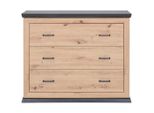 My Baby Lou Wickelkommode Benton , Eiche , Kunststoff , 3 Schubladen , 110x89.5x43 cm , Babymöbel, Wickelkommoden & Zubehör, Wickelkommoden