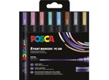 Uni-Ball Posca PC-5M 8Er Set Metallico