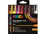 Marcatore A Pigmenti Uni-Ball Posca PC-5M, Confezione Da 8, Colori Caldi