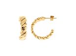 Paar Creolen Jobo, Gold (Goldfarben), Ohrringe, Damen, Edelstahl, Edelstahl Goldfarben Beschichtet 20 Mm