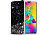 Cadorabo Cover Per Samsung Galaxy M20 Cover Protettiva In Nero Custodia Per Telefono Cellulare Tpu Custodia Glitter Cover Glitter