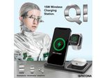 Caricabatterie Senza Fili Per Iphone 3In1-15W Qi, Orologio Di Apple, Airpod