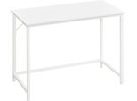 Scrivania Vasagle, Piccola Scrivania Per Computer, Scrivania Per Studio, Camera Da Letto, 50 X 100 X 76 Cm, Moderna, Struttura In Metallo, Acero Bianco