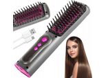Spazzola Lisciante Per Capelli 2In1 Elettrica A Batteria