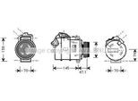 Prasco BWAK306 - Compressore Aria Condizionata Oe 64509174802 Per Serie 5 (E60), Serie 5 (E61), Serie 7 (E65)