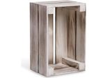 Pineea Cassetta Di Legno Piccola 30X20X15 - Cassetta Per Vino Vintage In Bianco E Nero, Cassetta Decorativa E Portafrutta In Legno
