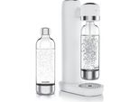 Arendo Spumantizzatore, Soda Maker, Incl. 2X Bottiglia Pet Da 1 Litro, Senza Bpa, Dosaggio Fine, Compatibile Con Bombole CO2 Da 60 Litri, Sodastream Easy/Cool, Pet/Abs, Bianco