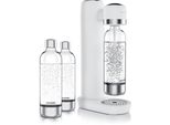 Arendo Spumantizzatore, Soda Maker, Incl. 3 Bottiglie Pet Da 1 Litro, Senza Bpa, Dosaggio Fine, Compatibile Con Bombole CO2 Da 60 Litri, Sodastream Easy/Cool, Pet/Abs, Bianco
