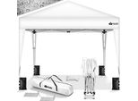 Gazebo Tillvex 3X3M Impermeabile Bianco + Set Di 4 Sacchi Di Sabbia | Gazebo Pop-Up Pieghevole Stabile E Regolabile In Altezza | Tenda Da Giardino Protezione Uv 50+ | Tenda Da Festa Con Borsa Per Giardino