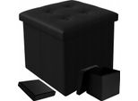 Ruhhy 25779 Sgabello Con Vano Portaoggetti 38 X 38 Cm, Nero