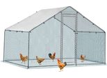 Fch Recinto Per Polli Ruspanti 3X2X2M, Pollaio 6 M² In Lamiera Zincata, Con Tetto Ombreggiante