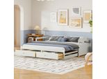 Fortuna Lai Divano Letto Estraibile 90/180*200 Cm Con Cassetti E Rete A Doghe, Letto In Pino Con Contenitore, Bianco (Vecchio Codice Articolo: LD000033AAK)