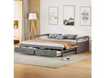 Fortuna Lai Divano Letto Estraibile 90/180*200 Cm Con Cassetti E Rete A Doghe, Letto In Pino Con Contenitore, Grigio (Vecchio Codice Articolo: LD000033AAE)