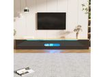 Mobile Tv Sweiko, 180 Cm, Superficie Lucida, Con Illuminazione Led A 16 Colori, Installabile A Parete