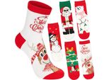 Brubaker 5 Paia Di Calze Natalizie Da Donna - Babbo Natale, Orso Polare E Albero Di Natale - Calze Natalizie Divertenti, Taglia 36-41