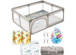 Box Per Bambini Teddle - Incluso Tappeto Da Gioco Double-Face - Box Per Bambini Con 50X Palline Da Gioco - 180 X 150 Cm - Box Per Interni Ed Esterni - Beige