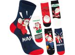 Brubaker 5 Paia Di Calze Natalizie Da Uomo 41-45 - Babbo Natale Felice Con Skateboard - Calze Di Babbo Natale Divertenti