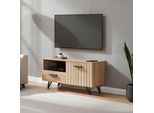 Mobile Tv 'Noppen' Con Cassetto E Anta 100 X 38 X 49 Cm Look Rovere