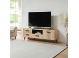 Mobile Tv 'Noppen' Con Cassetto E 2 Ante 150 X 38 X 49 Cm Effetto Rovere