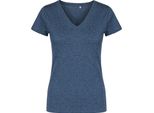 X.O By Promodoro 1525 | Maglietta Donna Con Scollo A V, Cotone Pettinato - Colore: Heather Navy - Taglia: Xs