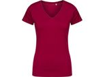 X.O By Promodoro 1525 | Maglietta Donna Con Scollo A V, Cotone Pettinato - Colore: Berry - Taglia: 3XL