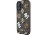 Guess Guhmp16Sp4Pwpw Iphone 16 6.1 BrąZowy/Brown Custodia Rigida Peonia Su Sfondo 4G Magsafe