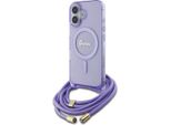Guess Guhmp16Shctsgnsu Iphone 16 6.1 Fioletowy/Purple Hardcase Crossbody Cord Script Magsafe