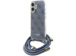 Guess Guhcp16Shc4Seb Iphone 16 6.1 Niebieski/Blu Custodia Rigida Crossbody Cord 4G Stampa