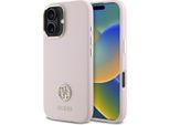 Guess Guhcp16Sm4Dgpp Iphone 16 6.1 JasnoróżOwy/Rosa Custodia Rigida In Silicone Logo Strass 4G