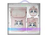 Nimmy Set 3W1 Borsa Telefonica + Portafoglio + Custodia Localizzatore Rosa/Rosa Big Eyed Pet 2.0 Gatto