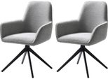 Casadolce Sedia Da Pranzo Matena, Set Di 2, Grigio, 62X64X90 Cm, Imbottita, Base Girevole A 180°, Gambe In Metallo