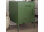 Vidaxl Comodino Verde Oliva 36X39X50,5 Cm Acciaio