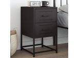Vidaxl Comodino Nero 36X39X60,5 Cm Acciaio
