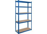 Rebel RB-1251 Scaffale In Metallo, 5 Ripiani, 180 X 90 X 40 Cm, 750 Kg, Blu