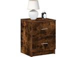 Vidaxl Comodino Con 2 Cassetti In Rovere Fumé 40X36X50 Cm