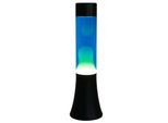 I-Total Lava Lamp - Lampada Lava - Lampada D'atmosfera - 30 X 9 Cm - Vetro/Alluminio - 25 W - Blu Con Lava Bianca - Nero - XL2455
