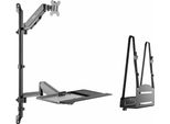 Speaka Professional SP-MM-710 1 Pezzo Supporto A Parete Per Monitor 43,2 Cm (17) - 81,3 Cm (32) Altezza Regolabile, Ruotabile, Vassoio Per Tastiera (SP-10353212)