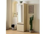 Armadio Stretto Merax Con Specchio E Asta Appendiabiti Estraibile, Armadio In Mdf Effetto Legno, Armadio Salvaspazio Per Corridoio
